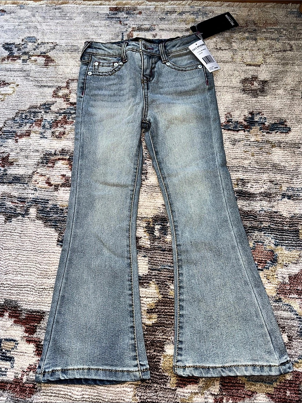 New girls True Religion Joey Super T Flare Jeans 6X
